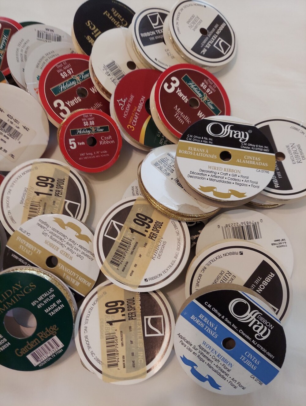 New Decorative Crafting Ribbon(36 Rolls), Variety Colors, Widths, Wired, Trims, - Picture 8 of 9